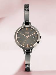 Titan Quartz Analog with Date Grey Dial Metal Strap Watch for Women 2578QM02