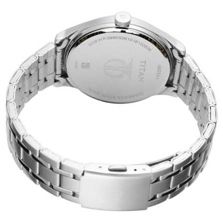 Titan Workwear Blue Dial Analog Metal Strap Watch for Men 1802SM02