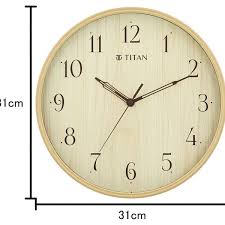 Titan Contemporary Wall Clock Quartz Analog Light Brown Dial - Size 31 cm x 31 cm (Medium)
