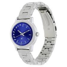 Fastrack Fundamentals Quartz Analog Blue Dial Stainless Steel Strap Watch for Girls