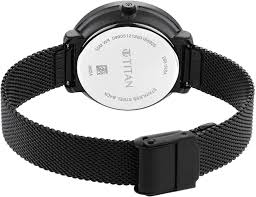 Titan Workwear Black Dial Women Watch With Stainless Steel Strap