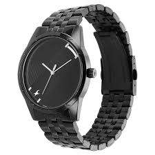 Fastrack Stunners Quartz Analog Black Dial Metal Strap Watch for Guys 3277NM01